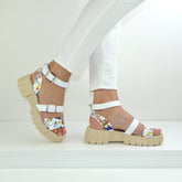 Sandale Dama din Piele Naturala,Cori,imprimeu