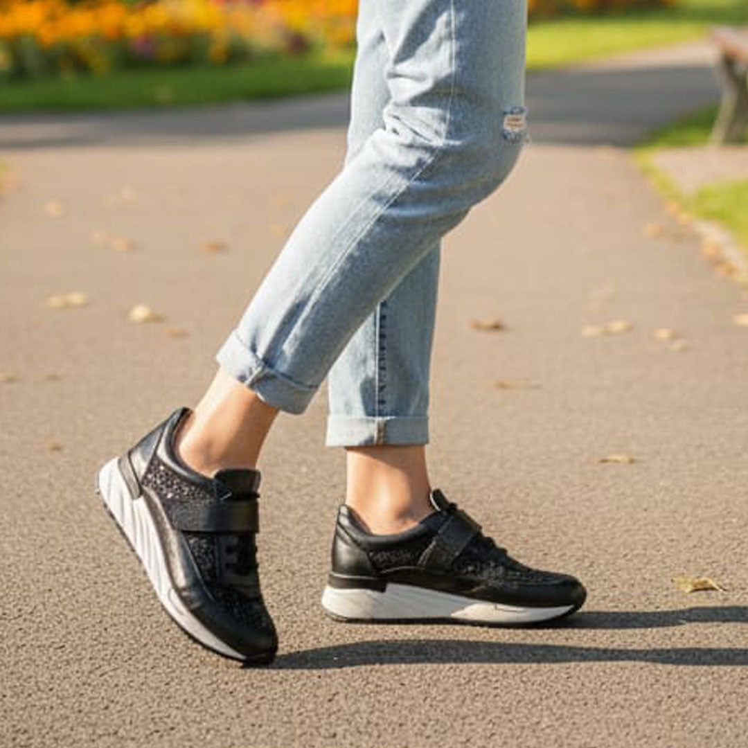 Pantofi Casual Dama Din Piele Naturala Nera 2