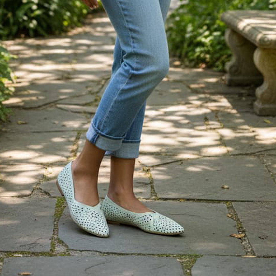 Pantofi Dama din Piele Naturala,Heidy,Verde