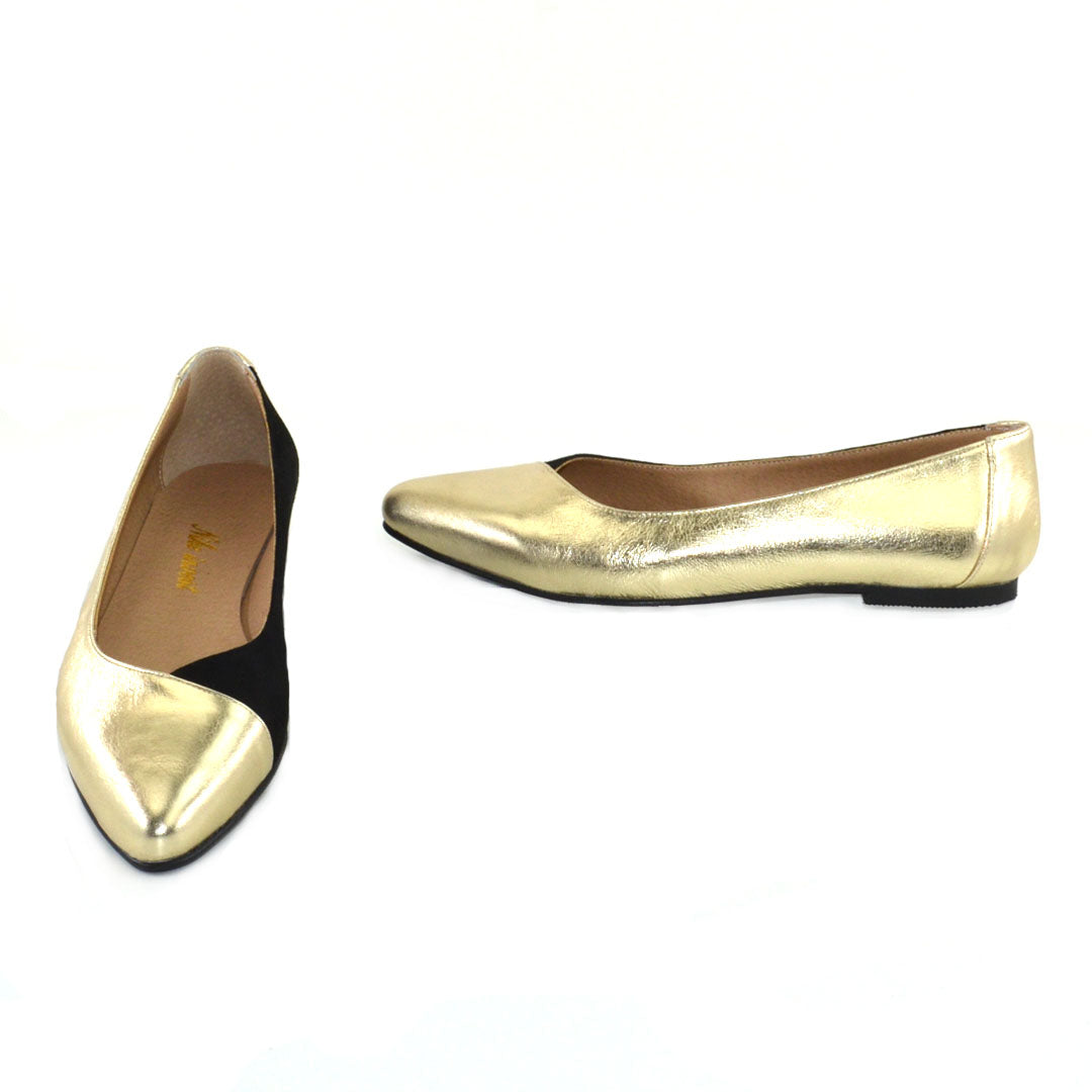 Pantofi Dama din Piele Naturala Heidy Auriu