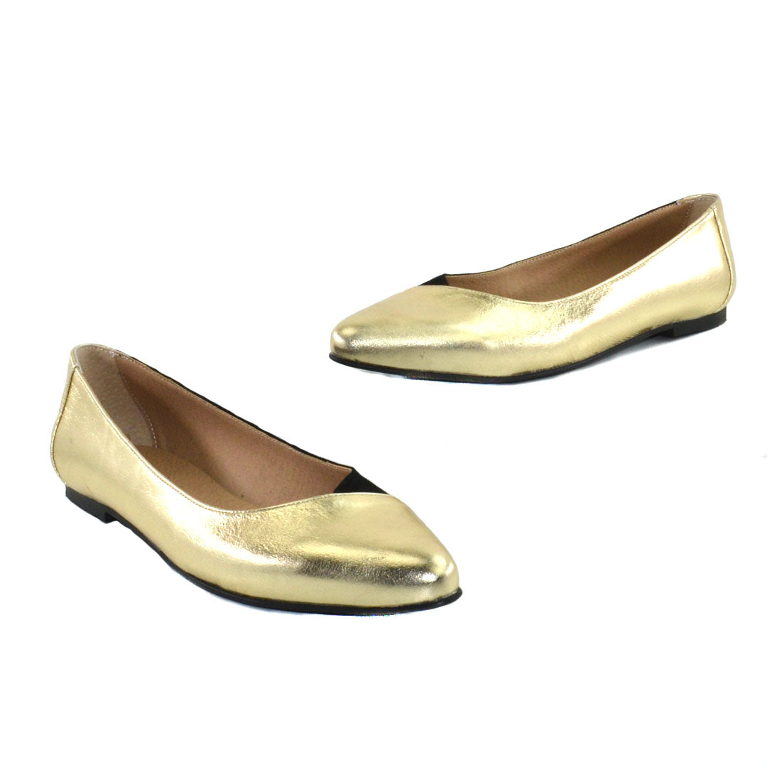 Pantofi Dama din Piele Naturala Heidy Auriu