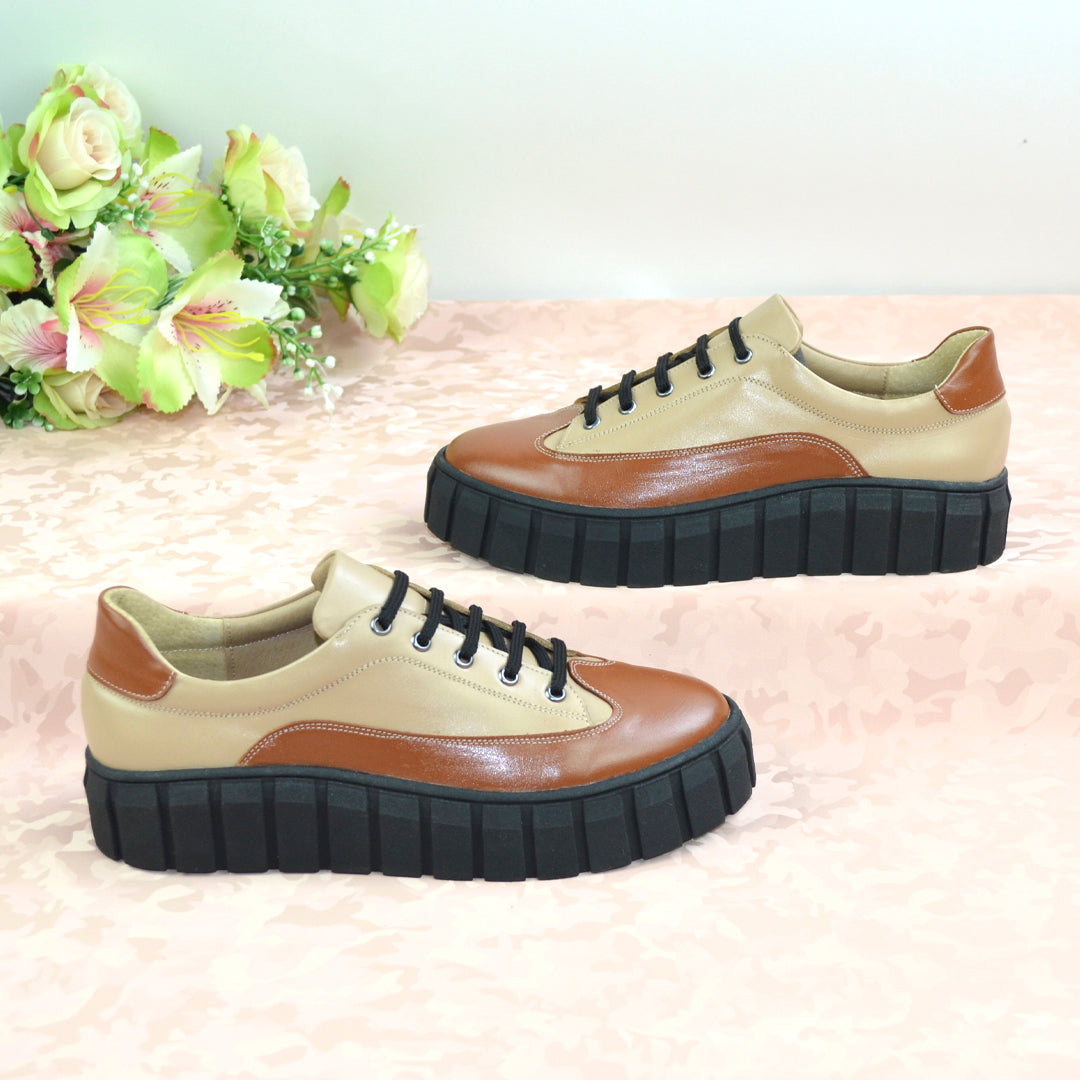 Pantofi Casual Dama din piele Naturala,Lorena,maro