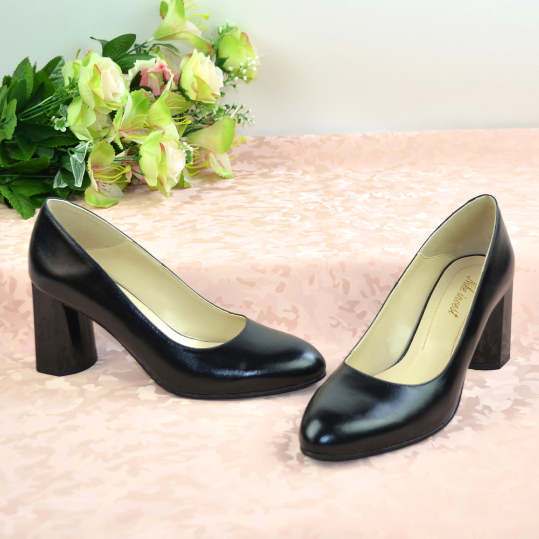 Pantofi Eleganti Dama din Piele Naturala,Alexia,negrii