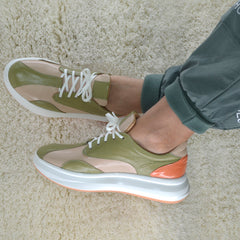 Pantofi Casual Dama din piele Naturala,Ariana,verzii