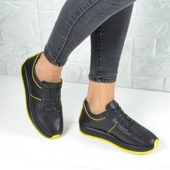 Pantofi Casual Dama din Piele Naturala,Gina,negru