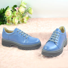 Pantofi Casual Dama din piele Naturala,Riana,albastrii