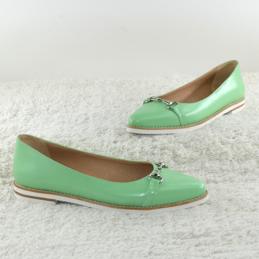 Pantofi Dama din Piele Naturala,Ana,verde