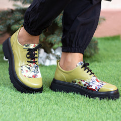 Pantofi Casual Dama din piele Naturala,Daniela,verzii