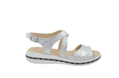 Sandale Dama din Piele Naturala,silver,scris