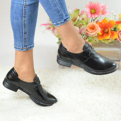 Pantofi Casual Dama din piele Naturala,Dory,negru