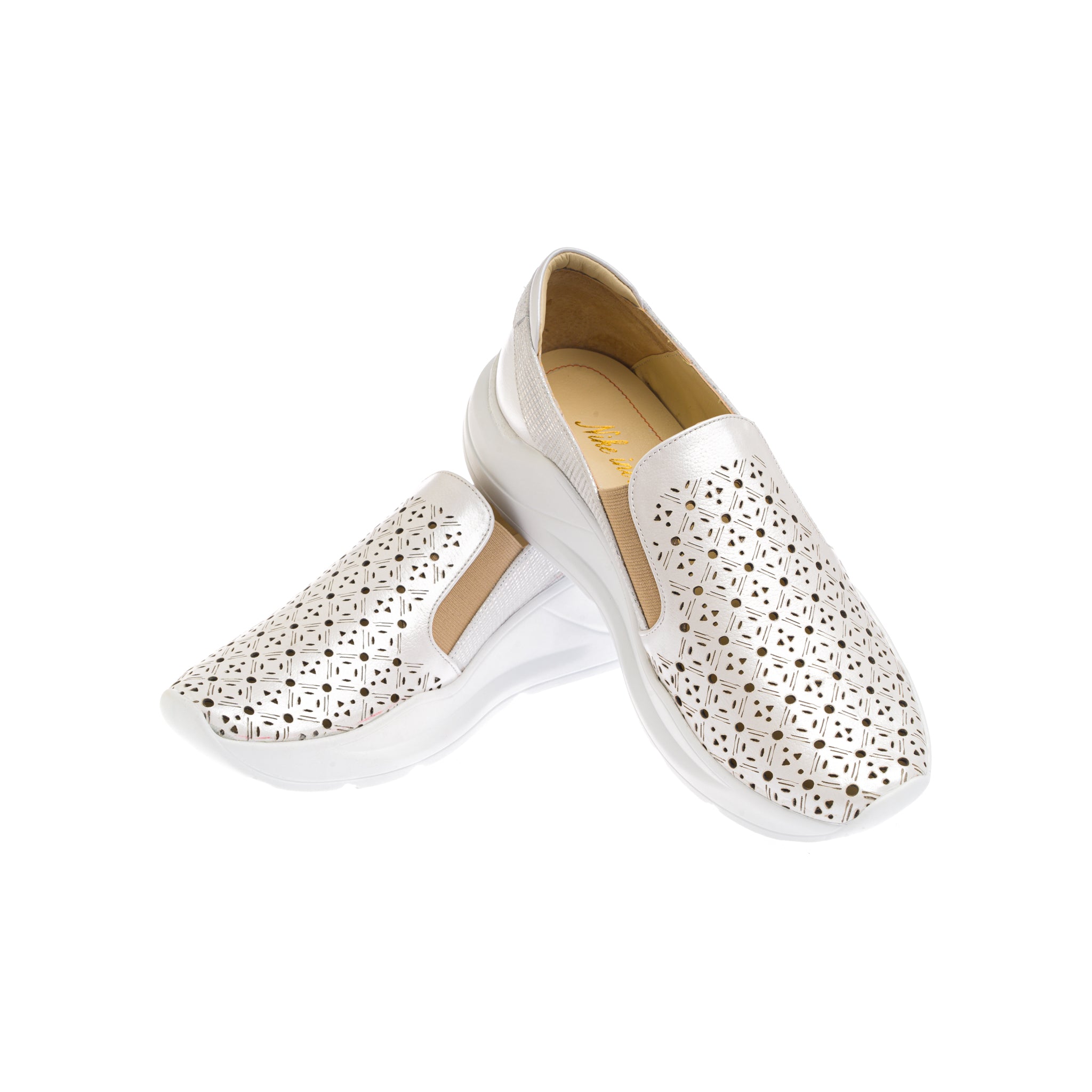 Pantofi Casual Dama din Piele Naturala,Selene,albi