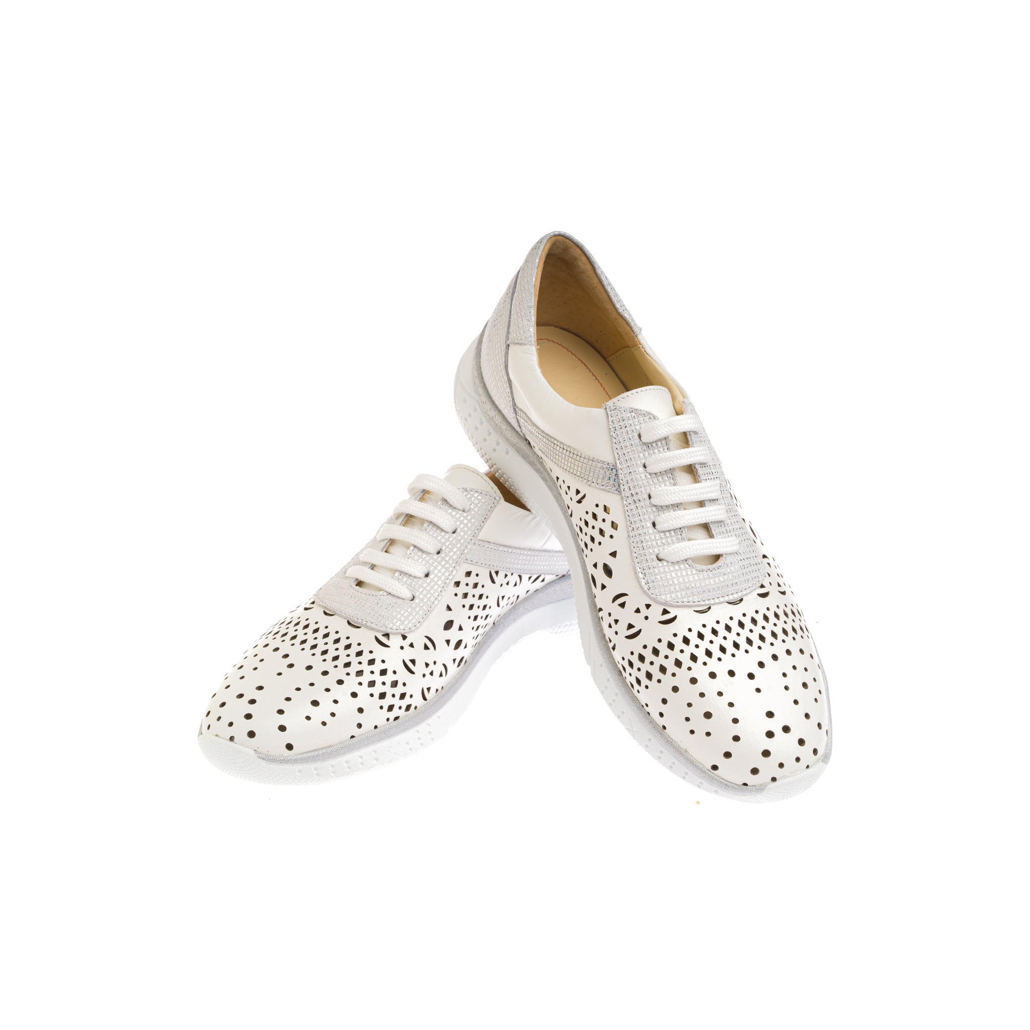 Pantofi Casual Dama din Piele Naturala,Joanna,albi