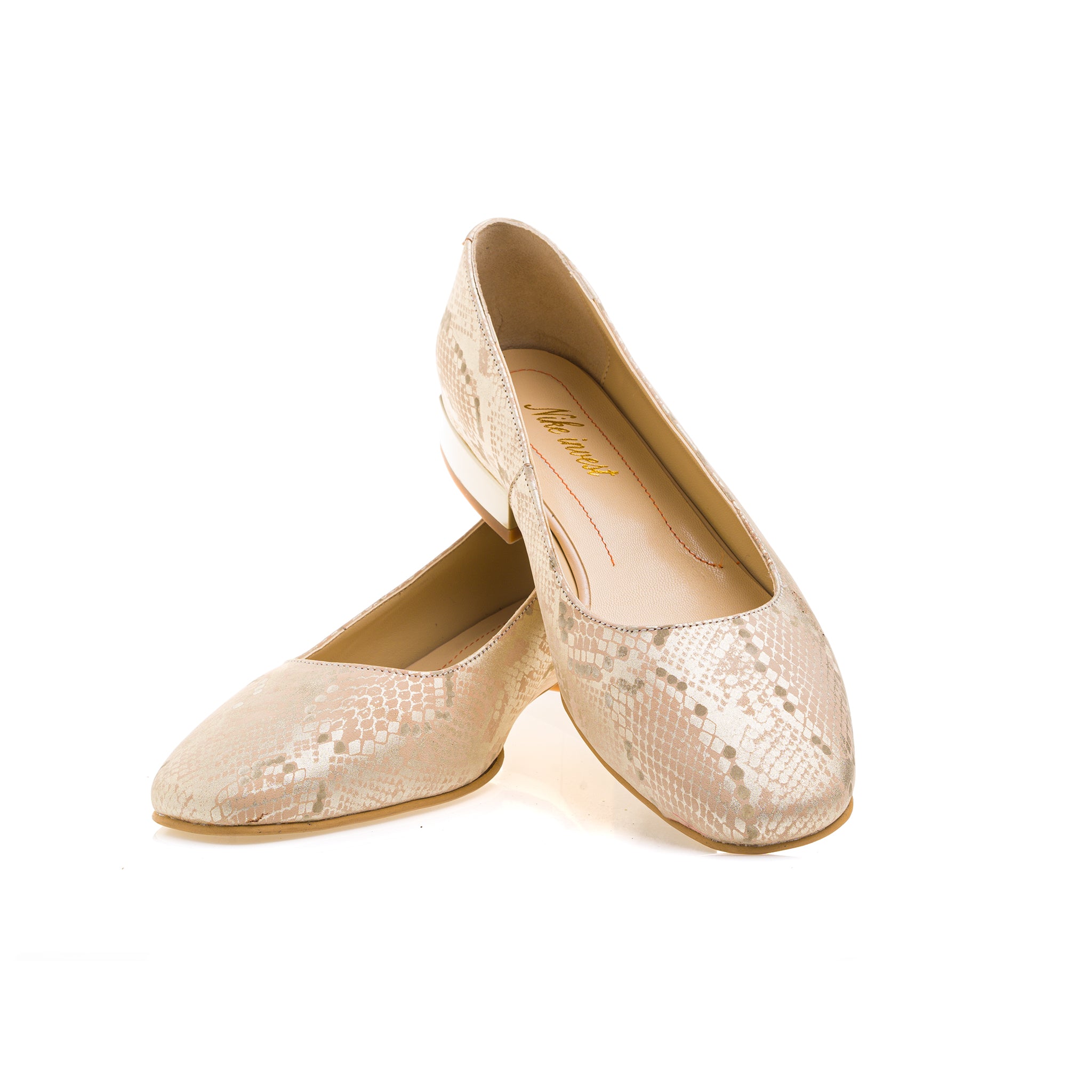 Pantofi Eleganti Dama din piele Naturala,Carin,aurii
