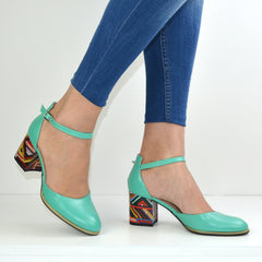 Pantofi Eleganti Dama din piele Naturala,Ane,verzi