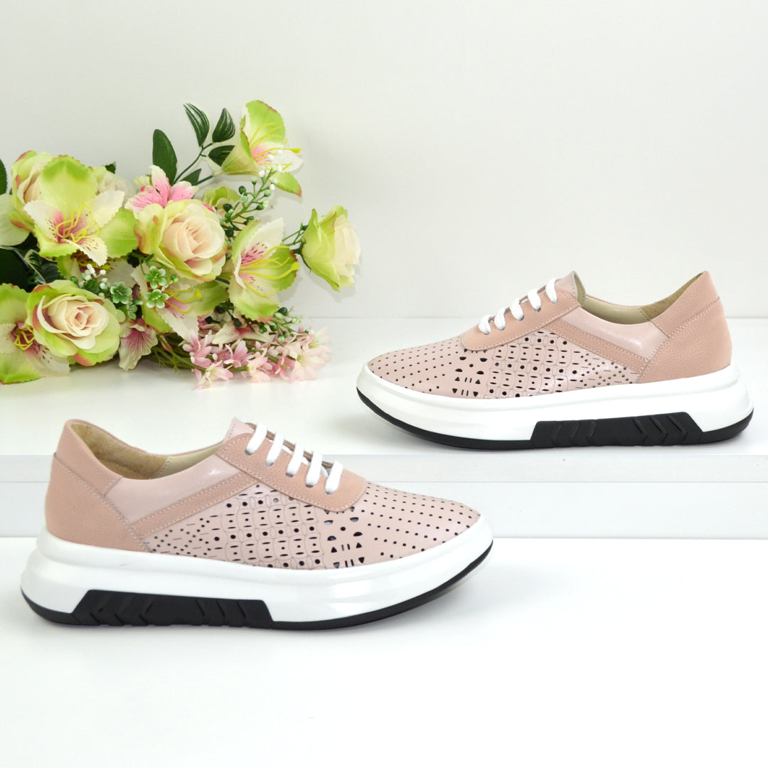 Pantofi Casual Dama din Piele Naturala,Gylda,bej
