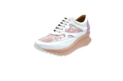 Pantofi Casual Dama din Piele Naturala,Souvenir,alb,roz