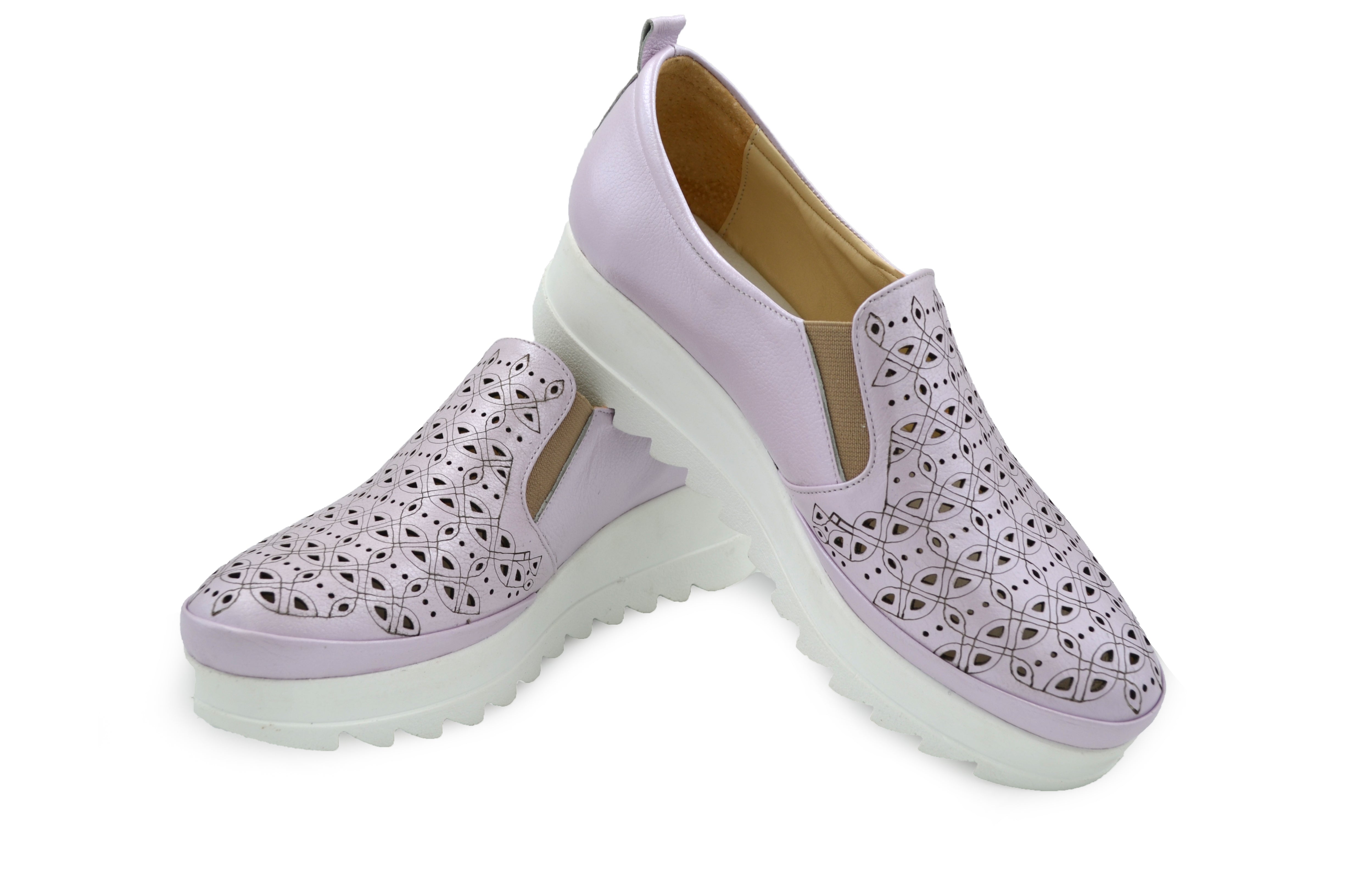 Pantofi Casual Dama din piele Naturala,Elyse,lila
