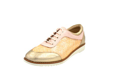 Pantofi Casual Dama din piele Naturala,caramel,gold