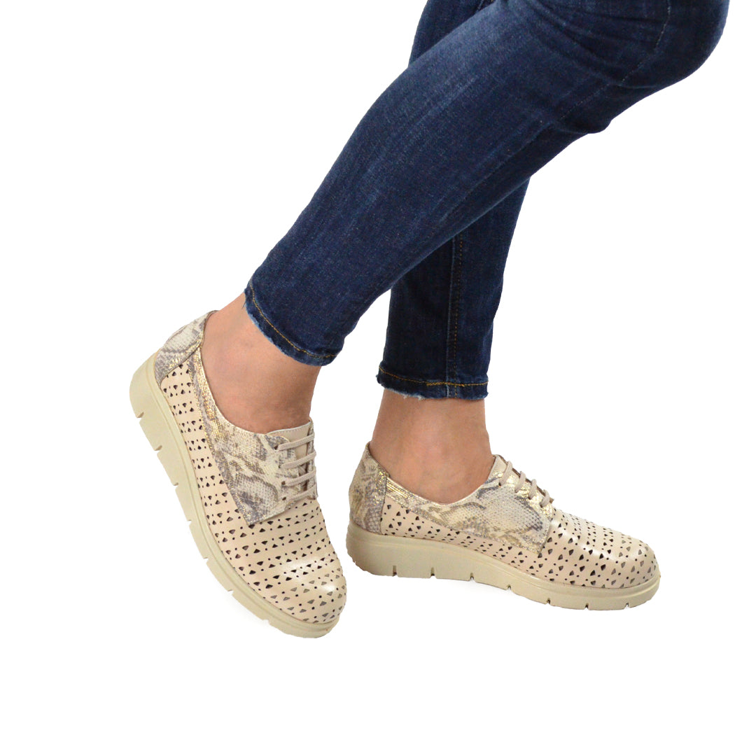 Pantofi Casual Dama din Piele Naturala,Tosima,bej